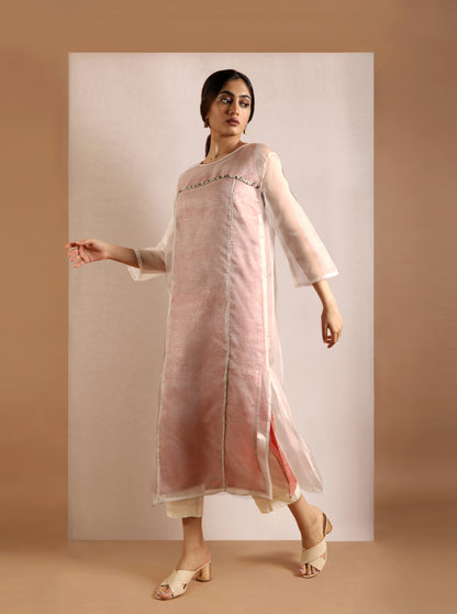 Ecru Overlay Kurta